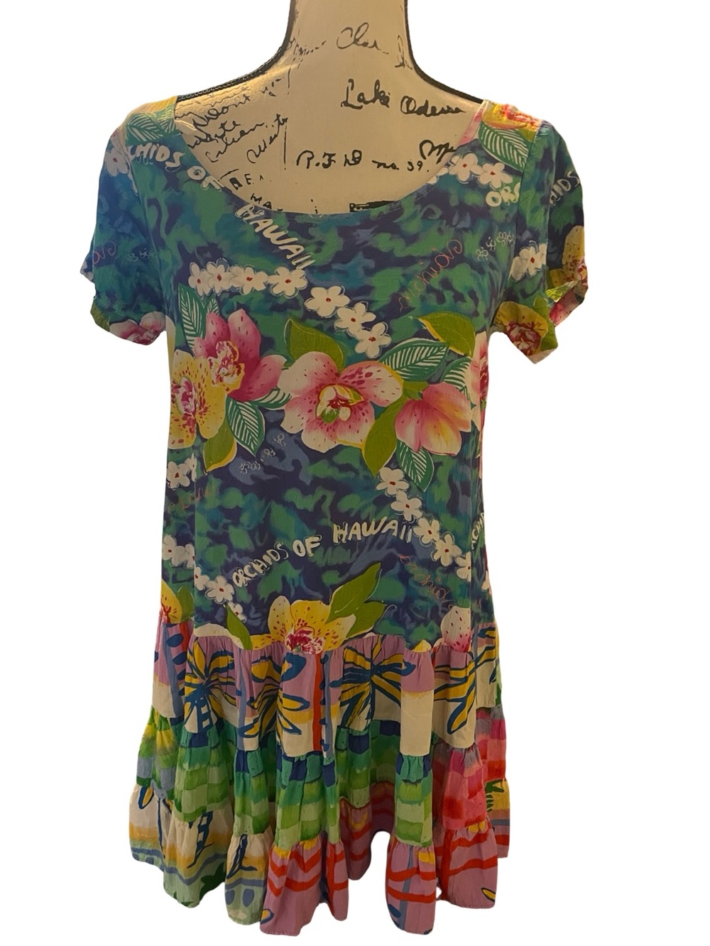 Vintage Collectors Jams World “Orchid of Hawaii” Dress Sz M